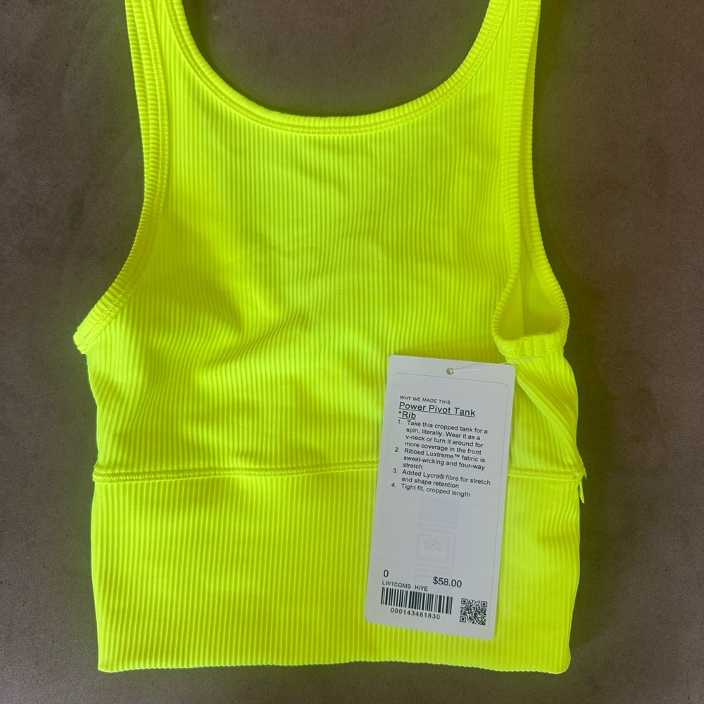 Lululemon Athletica Yellow Sports Bra Intimates & Sleepwear